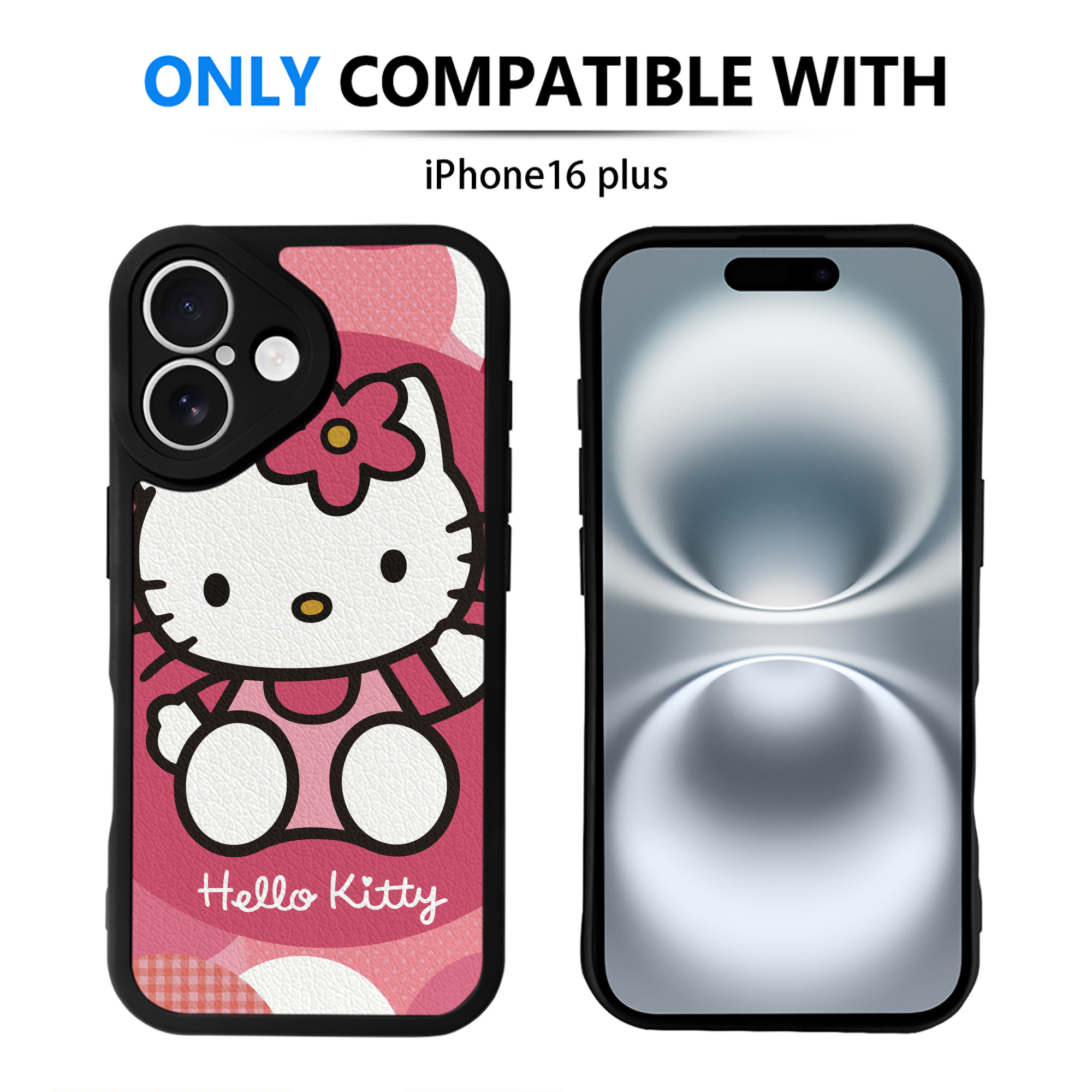 （画像用） Hello Kitty ハローキティ 【iPhone 16シリーズ対応】シリコンスマホケース（レザー調） 材質：シリコン
